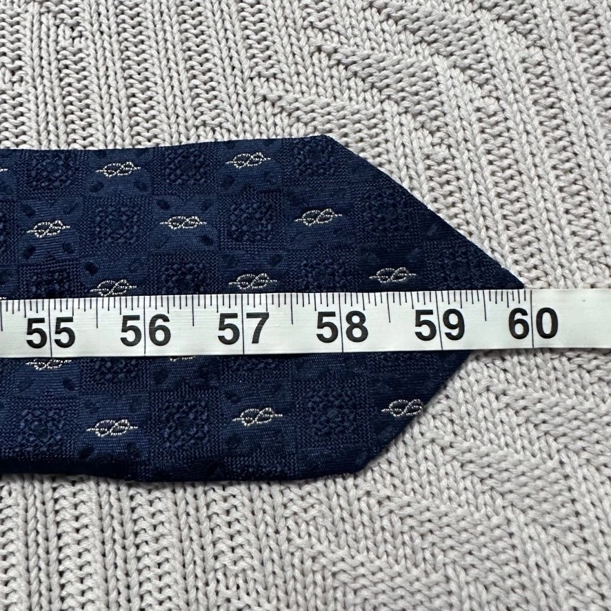 Corbata de seda italiana azul marino Ballantyne Foto 4 de 4