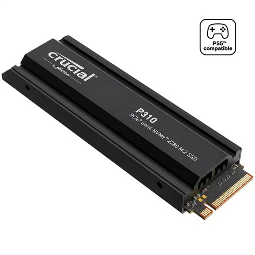 Crucial - P310 1TB Internal SSD PCIe Gen 4 x4 NVMe M.2 with Heatsink for PS5