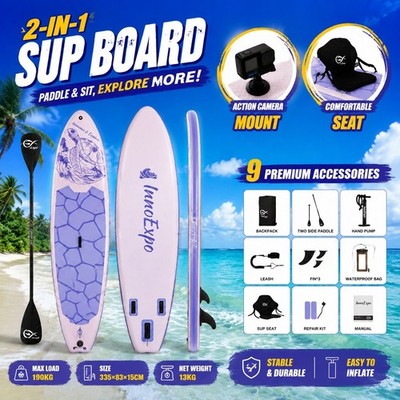 335x83x15cm SUP Paddle Board aufblasbar 3P UV Printing Stand Up Paddle 190kg