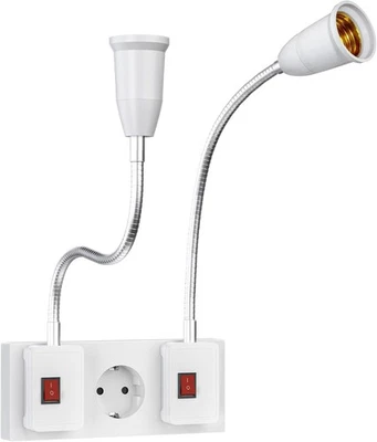 TANXIS E27 Fassung, Lampenfassung mit Schalter, 2 Stück Lampenfassung mit flexiblem