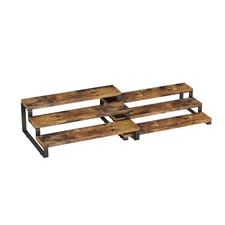 Spice Rack Organizer for Cabinet, 3 Tier Wooden Display Riser Stand, Rustic C...