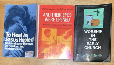 3 Catholic Sacraments books: Eyes Were Opened, Early Church, Jesus Healed