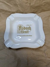  Vintage Asbach Uralt Cigar Cigarette Ashtray Thomas Germany 5.5” Gold Rim  