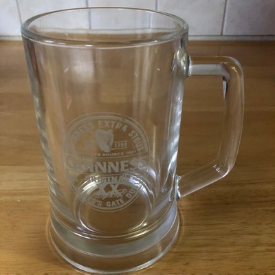 Guinness Extra Stout Bierkrug 20oz Original Pint Glasgriff Sehr guter Zustand