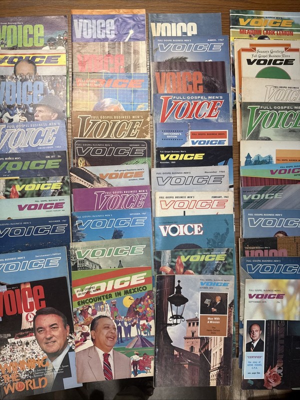 Full Gospel Business Men's Voice - 42 magazines 1960-90s Pentecostal Charismatic