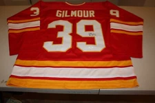 CALGARY FLAMES DOUG GILMOUR 93 Sewn Stitched Autographed Custom JERSEY JSA