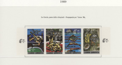 s49319 GRIECHENLAND 1989 POSTFRISCH ** Olympische Spiele 1996 4V Streifen