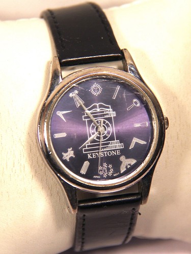 Vintage Keystone Freemason Gents Herrenuhr blaues Zifferblatt