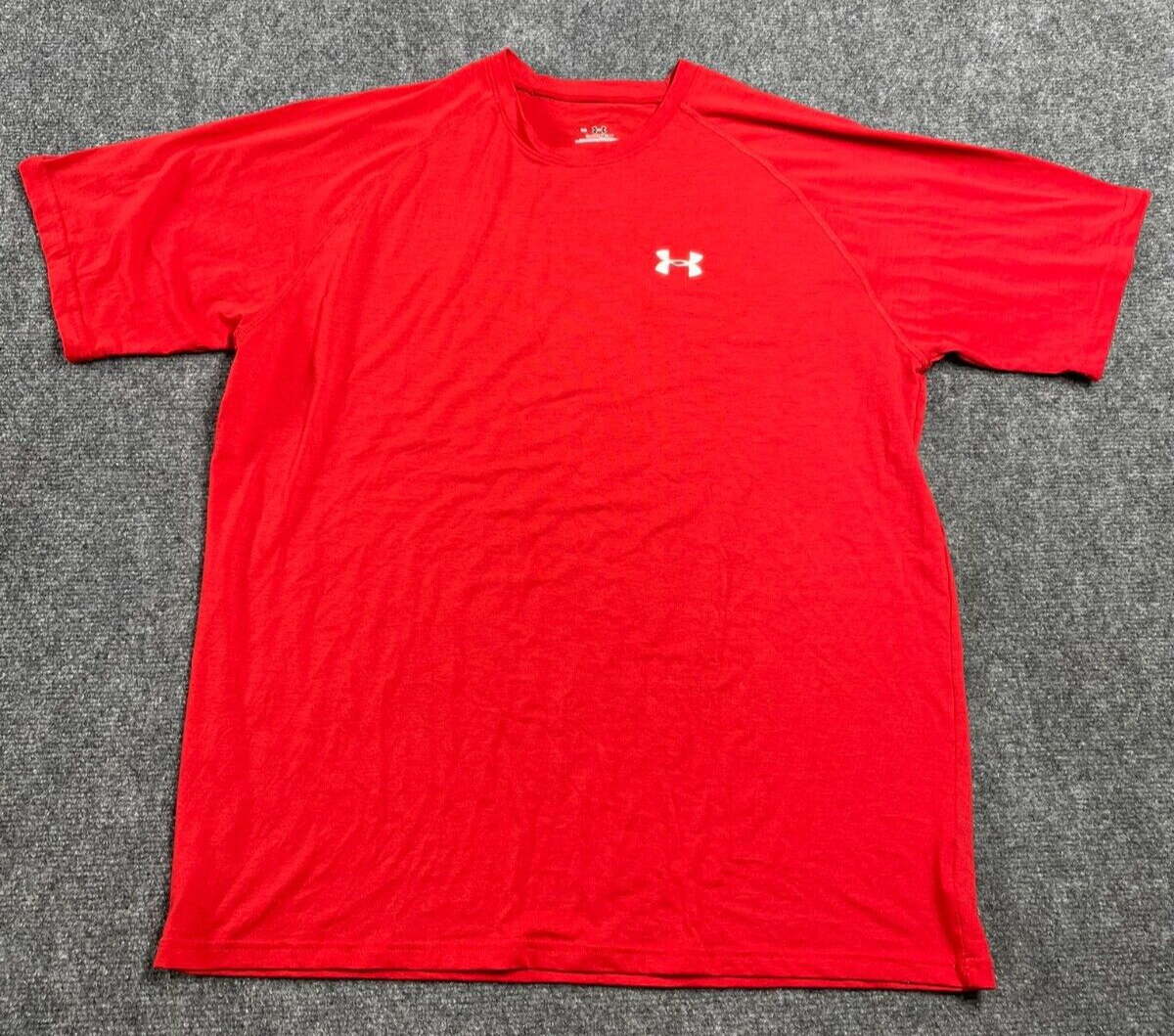Under Armour Men's T-Shirt Red Heatgear Gym Run Size Large
