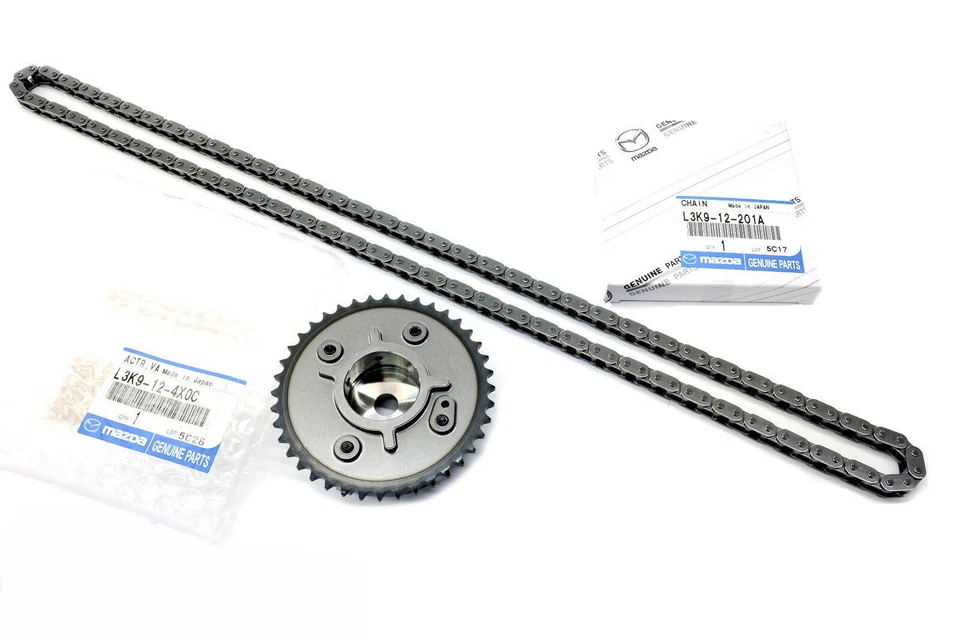 Actuador de cadena de correa de distribución Mazda 3 CX7 VVT y cadena de correa de distribución de válvula de 2,3 L OEM Foto 3 de 4