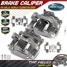 Pair Rear Brake Calipes w/ Bracket for Chevy Silverado GMC Sierra 1500 Cadillac