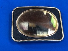 Western Vibe Simple Black Belt Buckle Around Blank Centerpiece Open Space