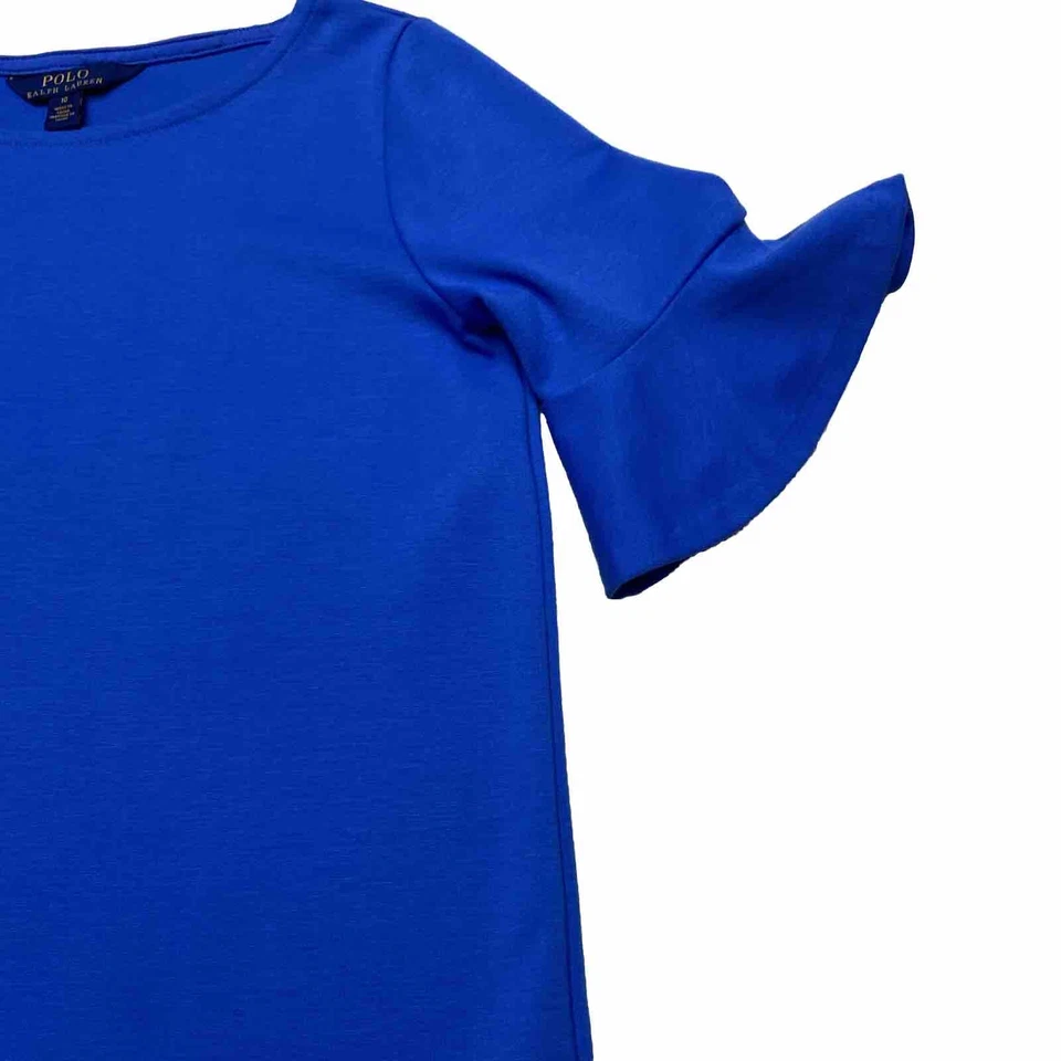 Polo Ralph Lauren Girls Royal Blue Dress Short Sleeve Pleats Size 10 - Image 3 of 4