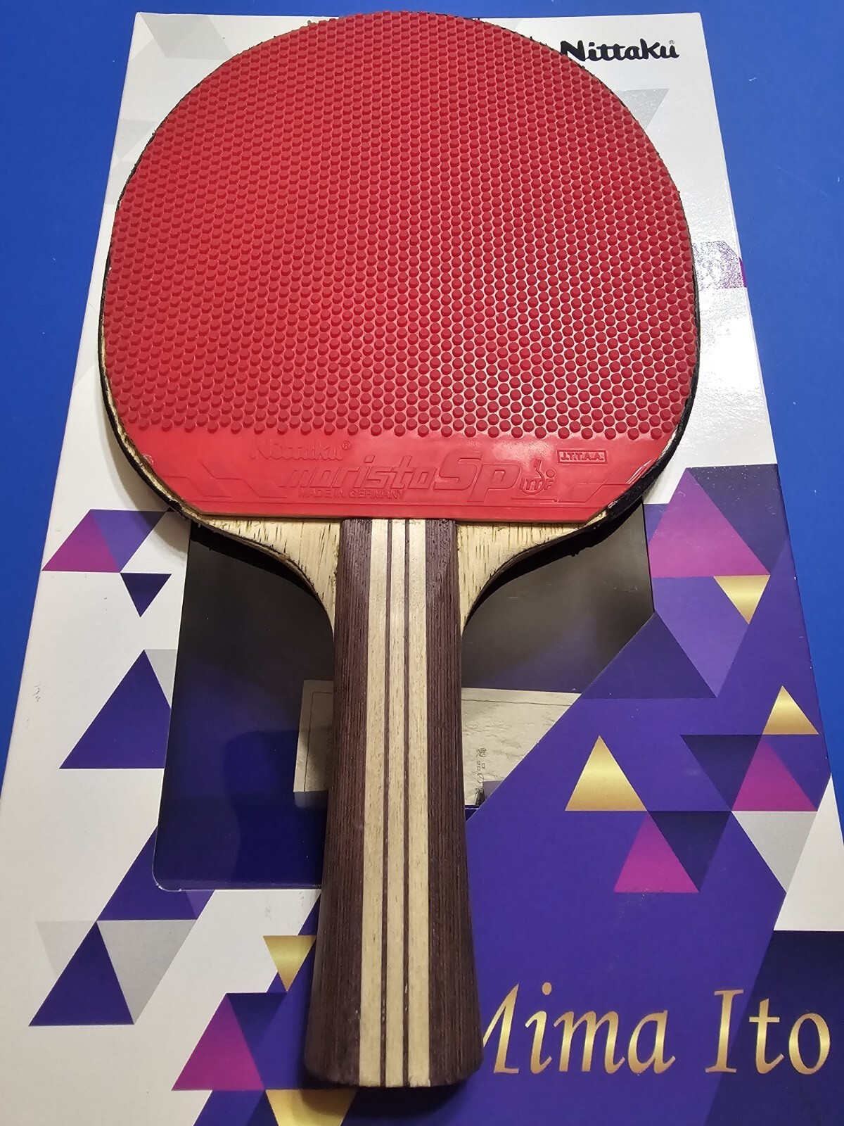 USED Nittaku table tennis racket Mima Ito carbon FL with Extra Rubbers