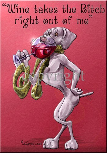 Weimaraner Breed Wine Bitch Dog Artist Kitchen Glass Cutting Board - Picture 1 of 1
