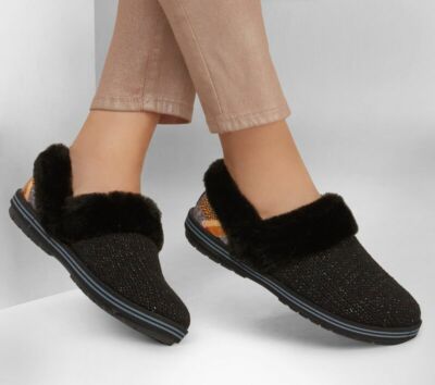 Woman Skechers BOBS Too Cozy Mixed Discovery shoe 113248 Black/Multi Brand New