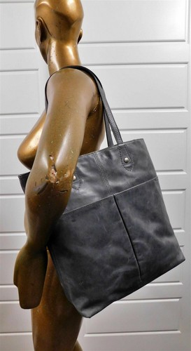 Borsa per laptop Frye grigia in pelle invecchiata - Foto 2 di 7