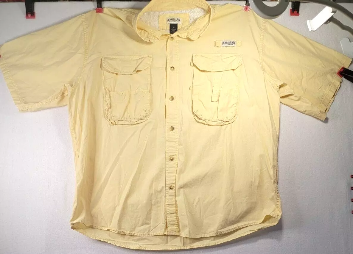 Magellan Sportswear Men's Vented Fishing Angler Shirt Size 2XL Yellow