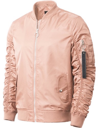 GIACCA BOMBER DA UOMO Windbreaker Zip Up Casual Lishgt Manica Raccolta ARRICCIATA - Foto 23 di 32