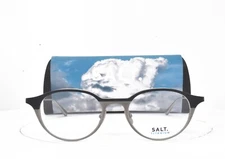 SALT. Eyeglasses MATTE BLACK BRUSHED SILVER Titanium PANTO 49-20-142 TORRES