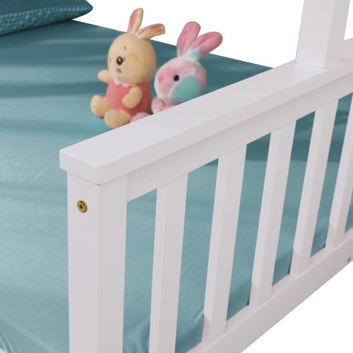 Double Bunk Beds Triple Pine Wood Children Bed Frame High Sleeper With Mattress - Picture 9 of 92