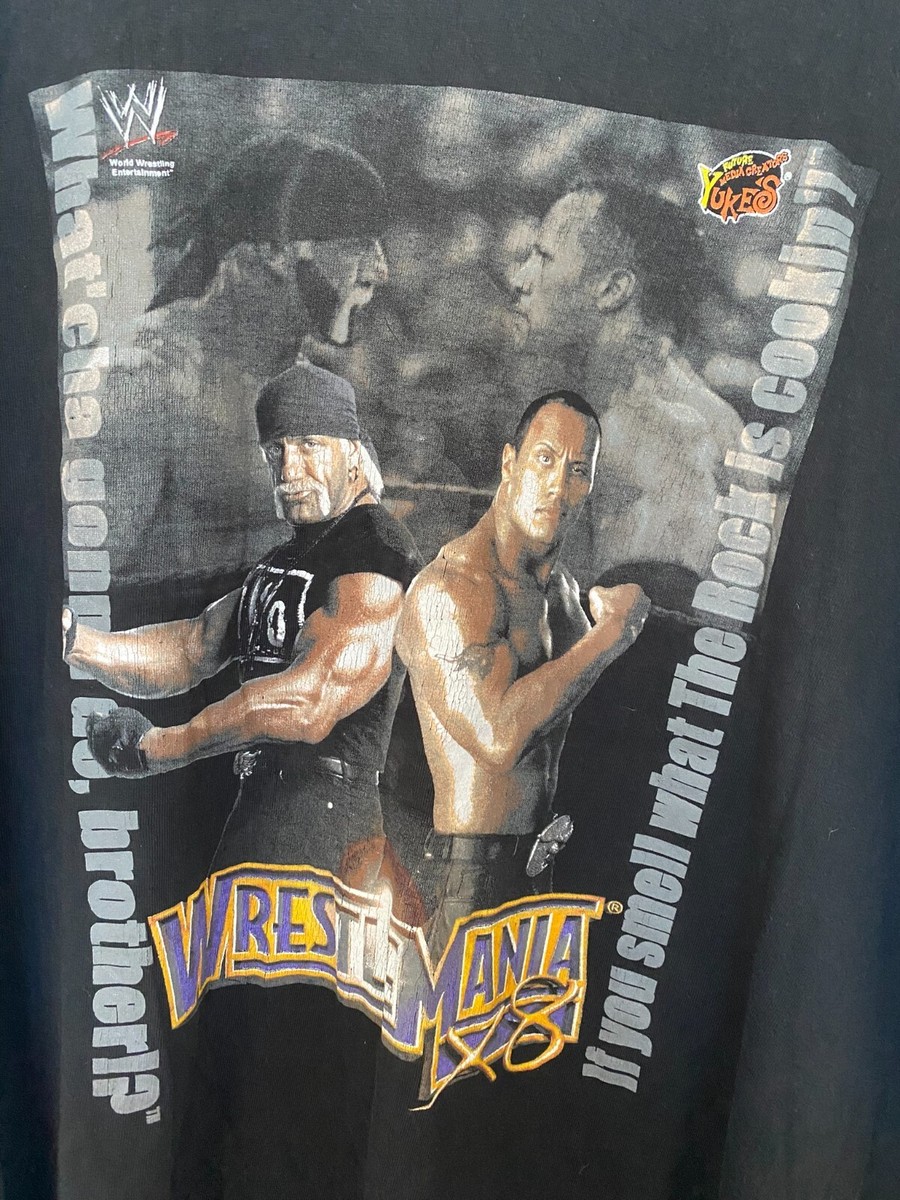 VINTAGE 2002 WWF WWE WRESTLEMANIA X8 THE ROCK VS HULK HOGAN