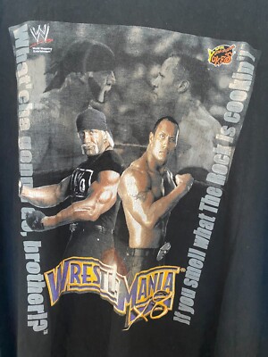 VINTAGE 2002 WWF WWE WRESTLEMANIA X8 THE ROCK VS HULK HOGAN