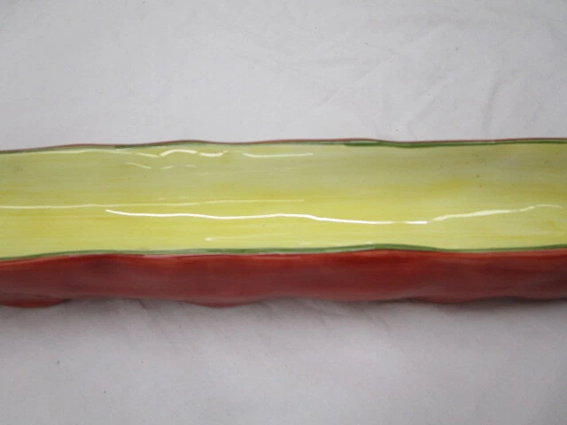 Bella Casa by Ganz Olive Appetizer Serving Tray 16.5" Yellow & Terra Cotta - Image 4 of 4