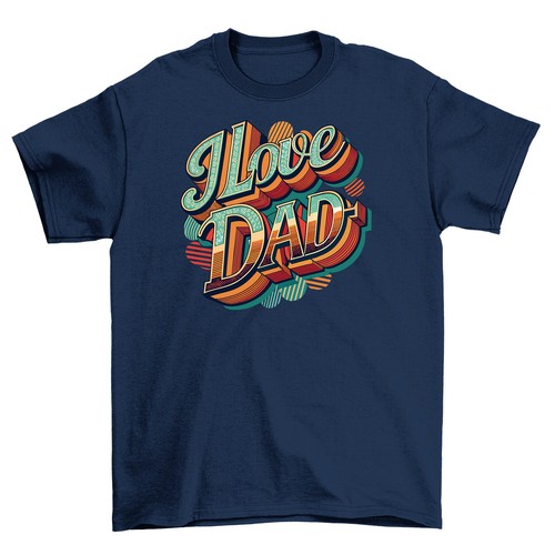 Retro "I Love Dad" T-shirt - Perfect for favorite dads! 100% cotton, Funny t-shi - Picture 3 of 46