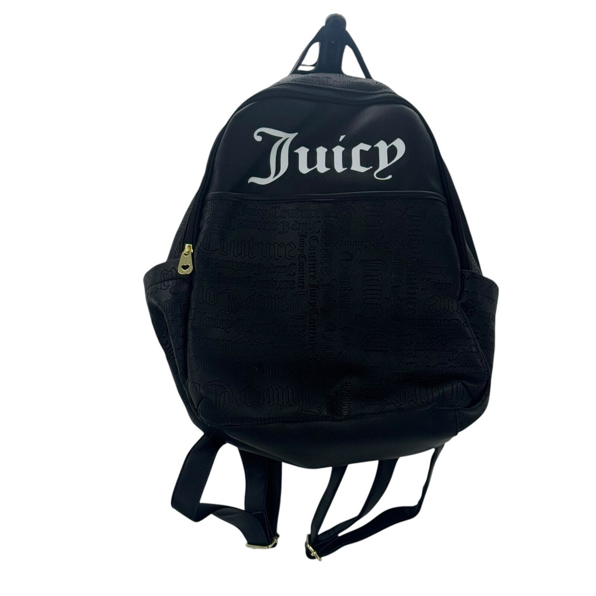 Juicy Couture Los Angeles Faux Leather Black Logo Backpack