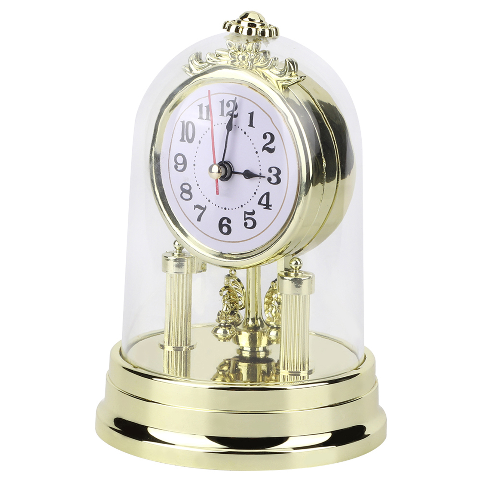 (Gold)European Retro Style Living Room Clock Antique Silent Table Clock Home EX