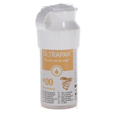 Ultradent 136 Ultrapak Dental Retraction Cord Plain Knitted #00 Yellow 96''
