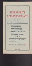 Horsford's Acid Phosphate Rumford Chemical Works Brochure 1942