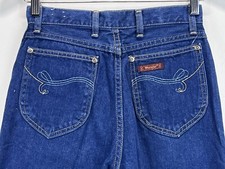 Vtg Wrangler Jeans Sz 11 x 34 Womens Embroidered Pockets High Rise Made USA 80s
