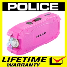 Stun Gun for Self Defense Police 1901 Max Volt Rechargeable LED Flashlight Pink