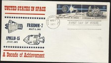1434- 1435 PAIR Apollo 15 HuntsvilleThermographed Cachet unaddressed FDC LOT2029