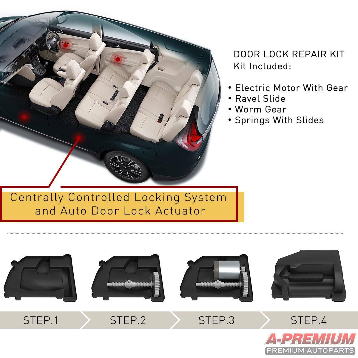 4 Sets Door Lock Actuator Repair Kit for Ford Falcon AU BA BF Territory