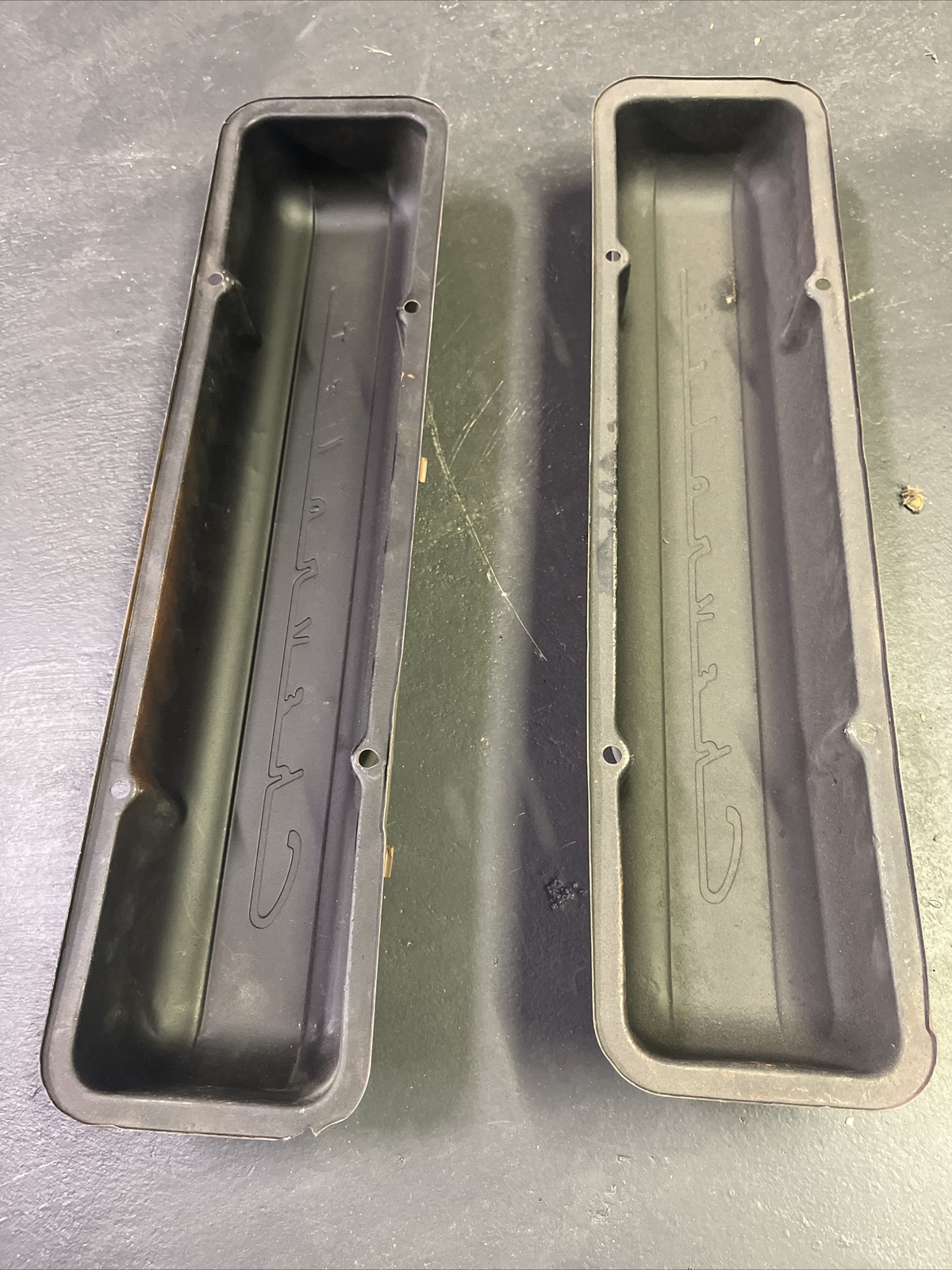 Vintage Chevrolet Script Valve Covers SBC Stamped Steel eBay