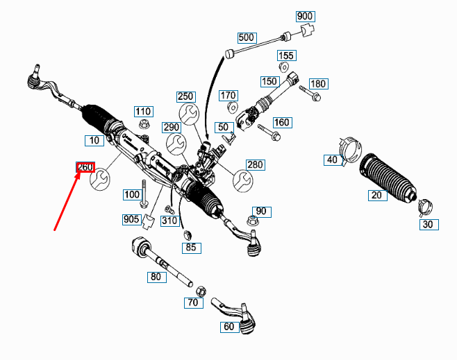 MB E W212 Steering Gear Oil Lines Repair Kit RHD A2124604900