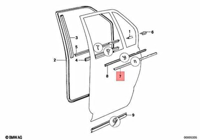 Genuine BMW E32 730i 735i 740i 750i Sedan Covering Right Black 