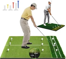 Golf Practice Mat Outdoor Indoor, 5 x 4 ft Golf Hitting Mat with Golf Alignment