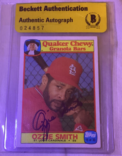 Ozzie Smith autographed baseball card Beckett auth - Picture 1 of 2