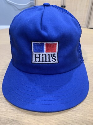 Vintage P Brand Hat Cap Hill s Dog Food Feed Snapback Made In USA Trucker Retro
