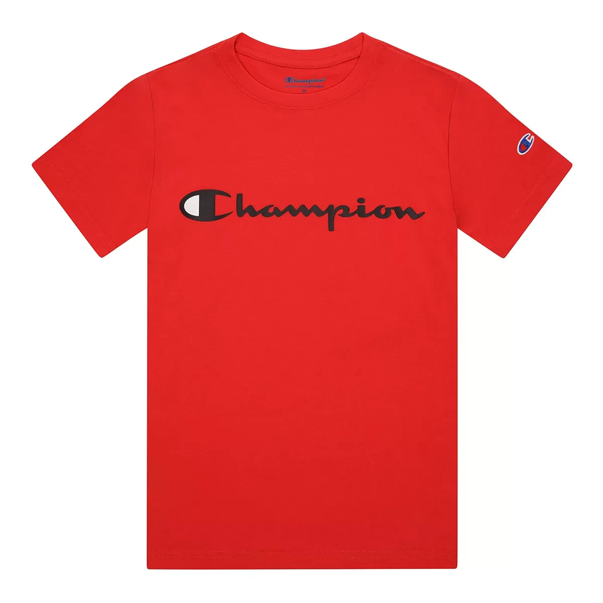 CHAMPION Boys Red Script Logo Short Sleeve T-Shirt Size S | eBay