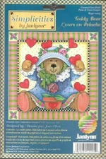 NIP!!! COUNTED CROSS STITCH KIT TEDDY BEAR SIMPLICITIES BY JANLYNN