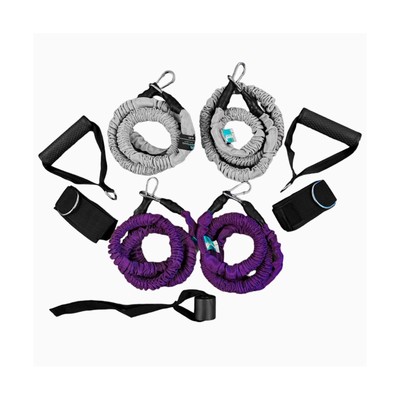 Set of 4 Nylon Covered Professional Quality Resistance Bands. Paired Bands in...