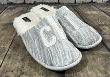 NINE WEST LADIES WOMENS HOUSE SLIPPERS CHIC THEME SILVERFUR LINING XL 11-12