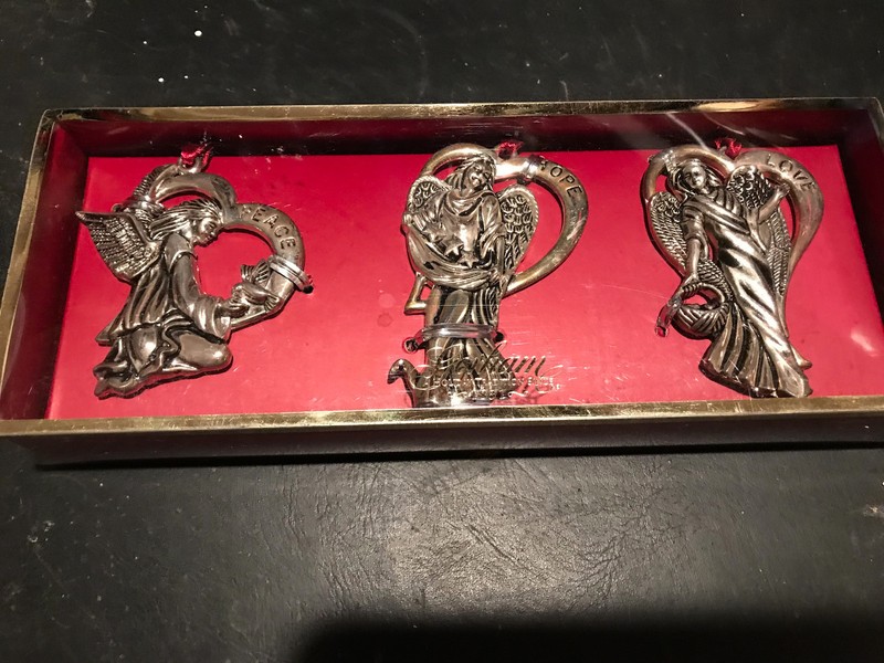 Formalities silverplated set of three angel ornaments