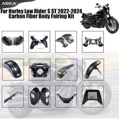 For Harley Low Rider S ST 2022-2025 Carbon Fiber Fender Side Fairings Cover Kit