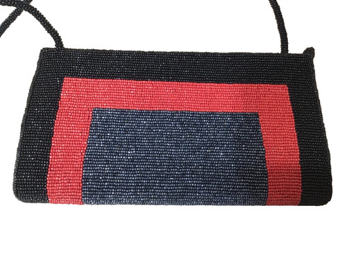 👛 Lynne Jerome Beaded 100% Silk Handbag Purse, Multicolored Evening 👛